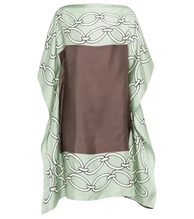 Valentino Chain-print silk kaftan dress