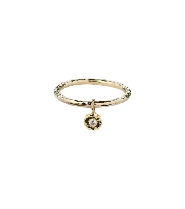 Octavia Elizabeth Nesting Gem 18kt gold stacking ring with diamond