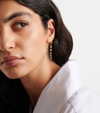 Octavia Elizabeth Charmed Micro Gabby 18kt gold earrings with diamonds | Thumbnail 3