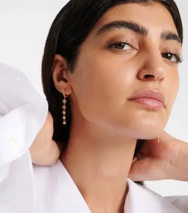 Octavia Elizabeth Charmed Micro Gabby 18kt gold earrings with diamonds | Thumbnail 4