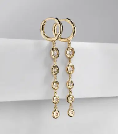 Octavia Elizabeth Charmed Micro Gabby 18kt gold earrings with diamonds | Thumbnail 5