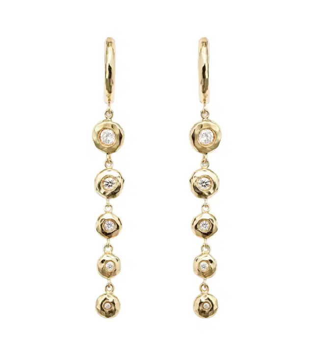 Octavia Elizabeth Charmed Micro Gabby 18kt gold earrings with diamonds