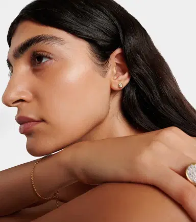 Octavia Elizabeth Nesting Gem 18kt gold earrings with diamonds | Thumbnail 3