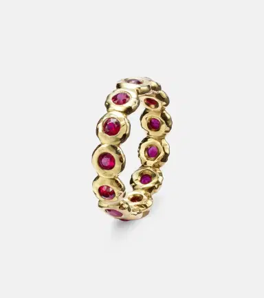 Octavia Elizabeth Nesting Gem 18kt gold eternity ring with rubies | Thumbnail 5