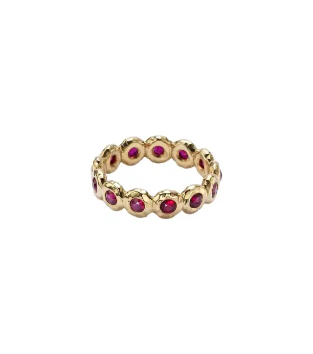 Octavia Elizabeth Nesting Gem 18kt gold eternity ring with rubies