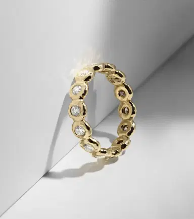Octavia Elizabeth Nesting Gem 18kt gold eternity ring with diamonds | Thumbnail 3
