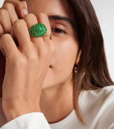 Octavia Elizabeth Earth Dome 18kt gold ring with emeralds | Thumbnail 3 Octavia Elizabeth Earth Dome 18kt gold ring with emeralds | Thumbnail 3