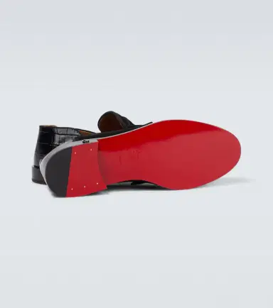 Christian Louboutin Penny No Back suede and croc-effect loafers | Thumbnail 6