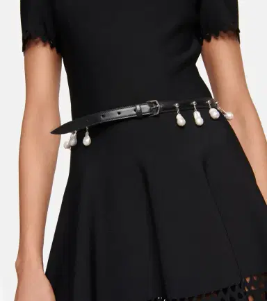 Alaïa Alaïa Faux pearl-embellished leather belt | Thumbnail 3