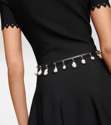Alaïa Alaïa Faux pearl-embellished leather belt | Thumbnail 4
