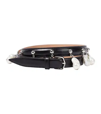 Alaïa Alaïa Faux pearl-embellished leather belt | Thumbnail 1