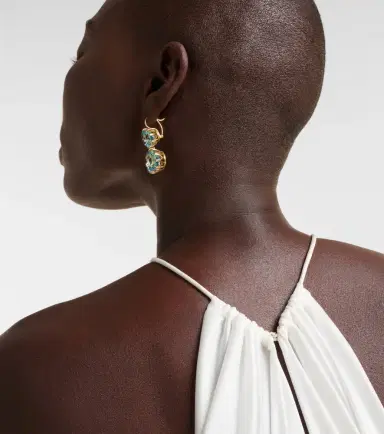 Ileana Makri 18kt yellow gold earrings with topaz | Thumbnail 4