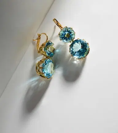 Ileana Makri 18kt yellow gold earrings with topaz | Thumbnail 5