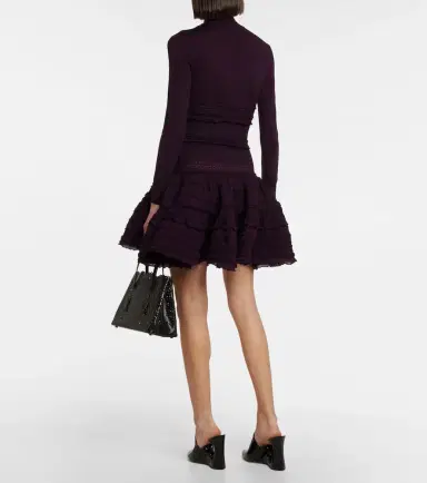 Alaïa Alaïa Ruffle virgin wool minidress | Thumbnail 2