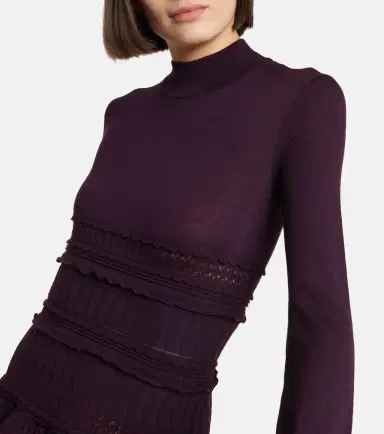 Alaïa Alaïa Ruffle virgin wool minidress | Thumbnail 3
