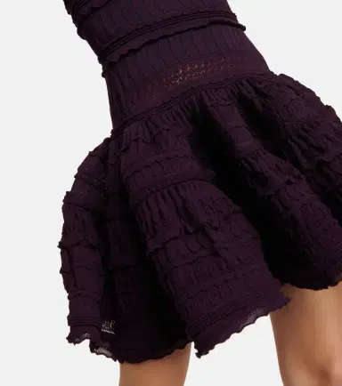 Alaïa Alaïa Ruffle virgin wool minidress | Thumbnail 4