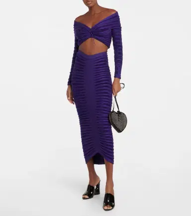 Alaïa Alaïa Ruched midi skirt | Thumbnail 3