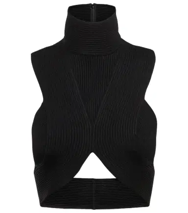 Alaïa Alaïa Ribbed-knit halterneck crop top | Thumbnail 1
