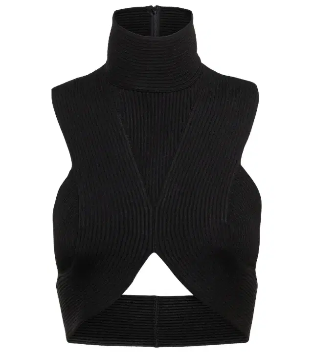 Alaia Alaïa Ribbed-knit halterneck crop top