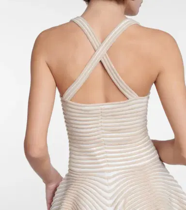 Alaïa Alaïa Crêpe and chenille ballerina minidress | Thumbnail 6