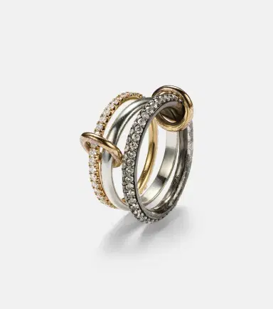 Spinelli Kilcollin Scorpio 18kt gold linked rings with diamonds | Thumbnail 2 Spinelli Kilcollin Scorpio 18kt gold linked rings with diamonds | Thumbnail 2