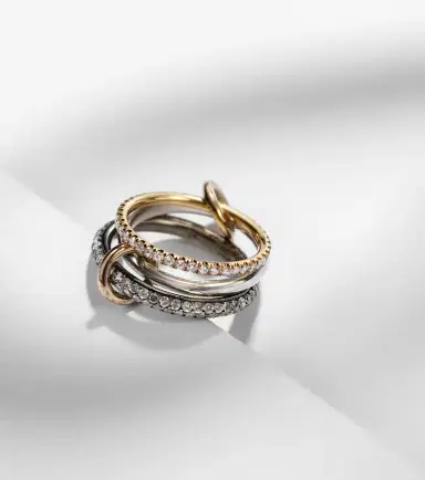 Spinelli Kilcollin Scorpio 18kt gold linked rings with diamonds | Thumbnail 4 Spinelli Kilcollin Scorpio 18kt gold linked rings with diamonds | Thumbnail 4