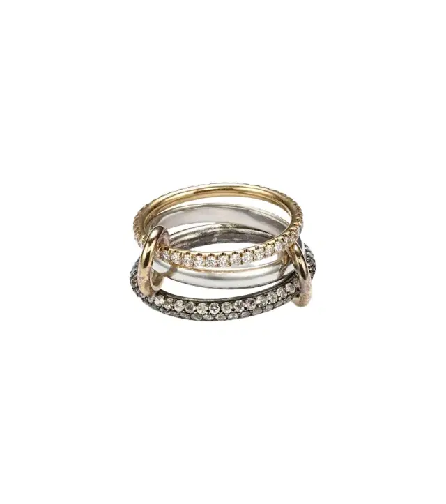 Spinelli Kilcollin Scorpio 18kt gold linked rings with diamonds