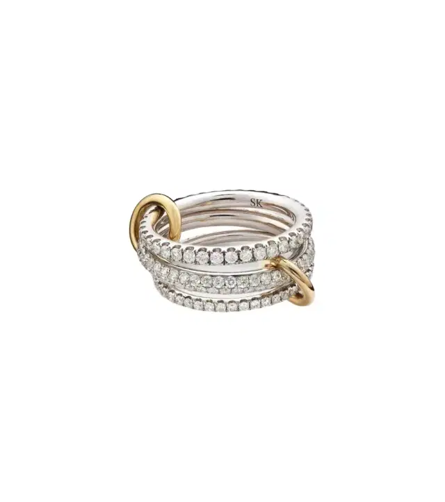 Nova sterling silver and 18kt gold ring with diamonds