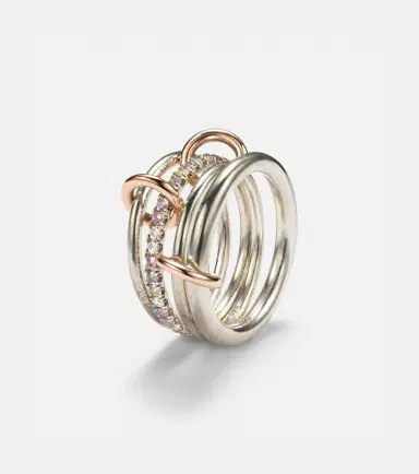 Spinelli Kilcollin Nimbus sterling silver linked rings with sapphires, tanzanite and white diamonds | Thumbnail 2
