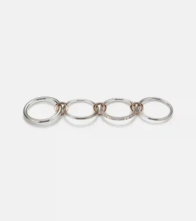 Spinelli Kilcollin Nimbus sterling silver linked rings with sapphires, tanzanite and white diamonds | Thumbnail 5