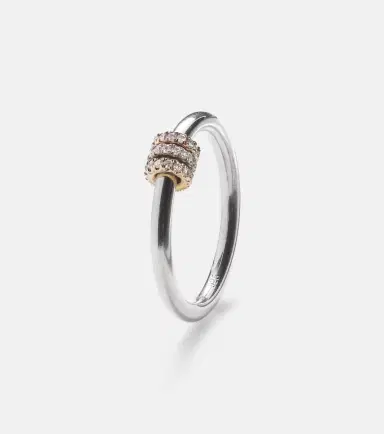 Spinelli Kilcollin Sirius sterling silver and 18kt gold ring with diamonds | Thumbnail 2