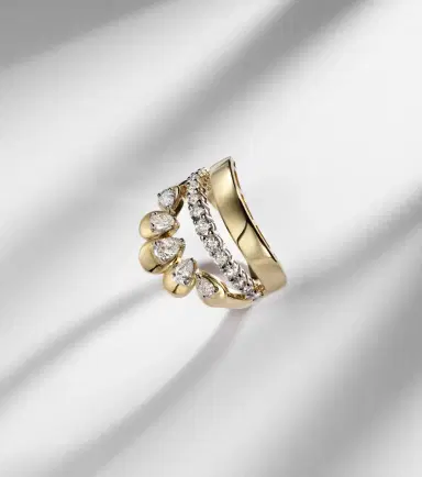 YEPREM 18kt gold ring with diamonds | Thumbnail 2 YEPREM 18kt gold ring with diamonds | Thumbnail 2