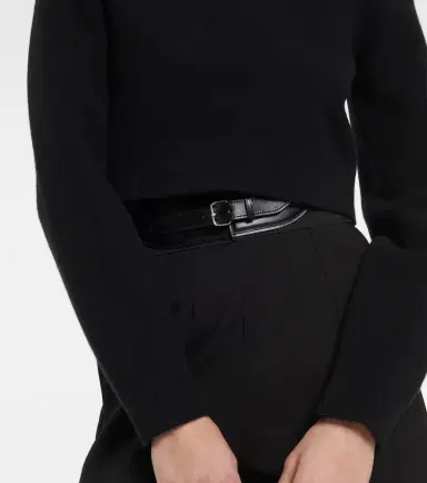 Alaïa Alaïa Cropped virgin wool turtleneck sweater | Thumbnail 4
