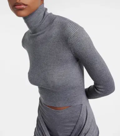 Alaïa Alaïa Tie-front cashmere and silk turtleneck sweater | Thumbnail 2