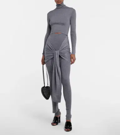 Alaïa Alaïa Tie-front cashmere and silk turtleneck sweater | Thumbnail 4