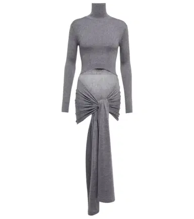 Alaïa Alaïa Tie-front cashmere and silk turtleneck sweater | Thumbnail 1