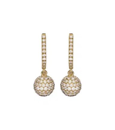 Ileana Makri Diamond Ball 18kt gold drop earrings with diamonds | Thumbnail 1
