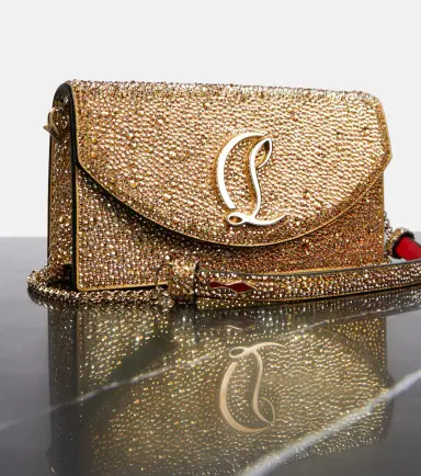 Christian Louboutin Loubi54 Small embellished leather clutch | Thumbnail 3