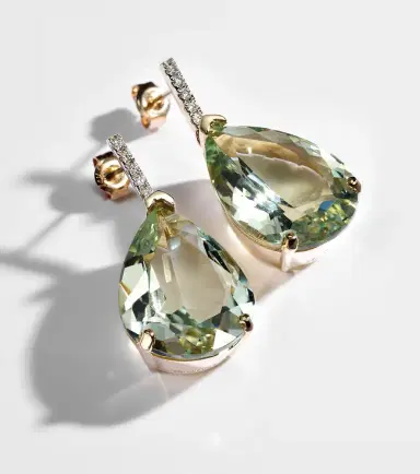 Mateo 14kt gold earrings with diamonds and amethysts | Thumbnail 4