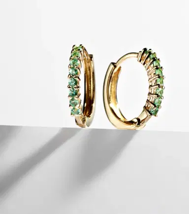 Mateo 14kt gold earrings with emeralds | Thumbnail 5