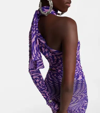 Mugler Printed mesh cutout minidress | Thumbnail 2