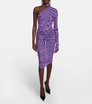 Mugler Printed mesh cutout minidress | Thumbnail 4