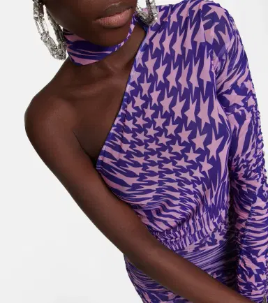 Mugler Printed mesh cutout minidress | Thumbnail 5