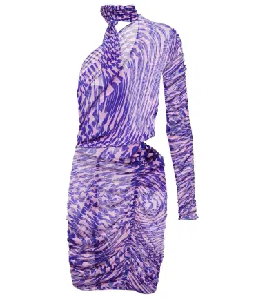 Mugler Printed mesh cutout minidress | Thumbnail 1