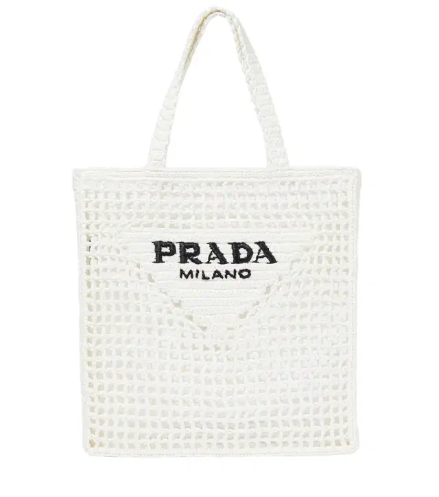 Small raffia-effect crochet shopper