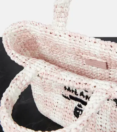 Prada Logo raffia-effect shopper | Thumbnail 3