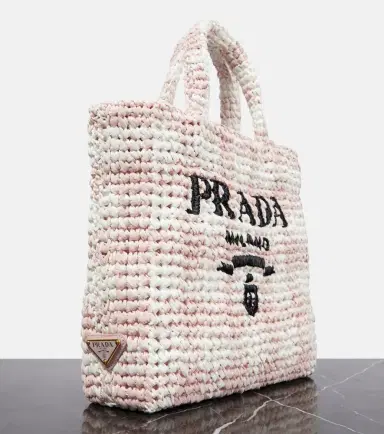 Prada Logo raffia-effect shopper | Thumbnail 4
