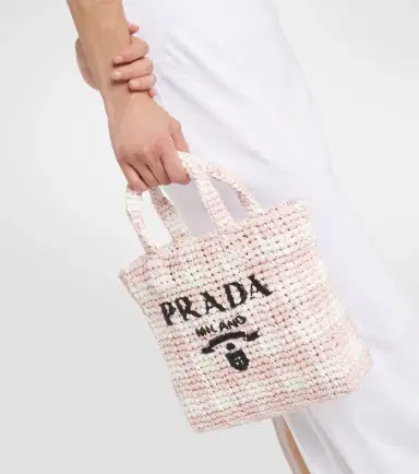Prada Logo raffia-effect shopper | Thumbnail 5