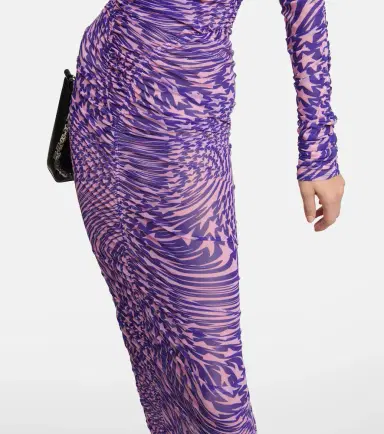 Mugler Ruched mesh midi dress | Thumbnail 2