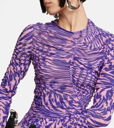 Mugler Ruched mesh midi dress | Thumbnail 5